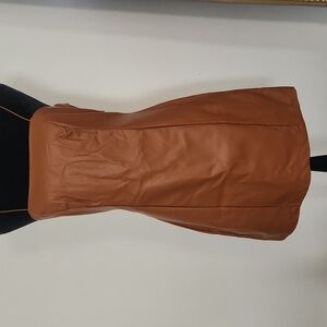 *SOLD* Brown faux leather mini dress